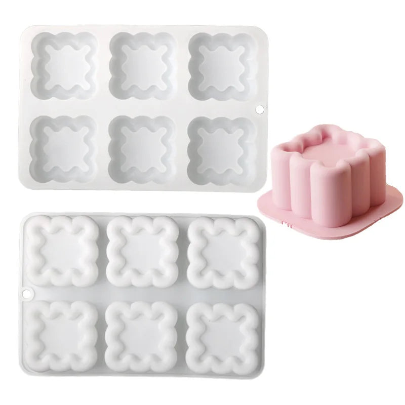 Flower and star silicone cake molds