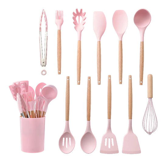 Silicone kitchen utensils set