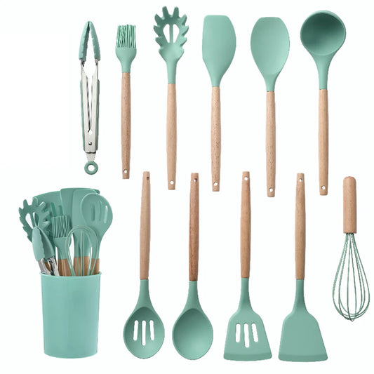Silicone kitchen utensils set