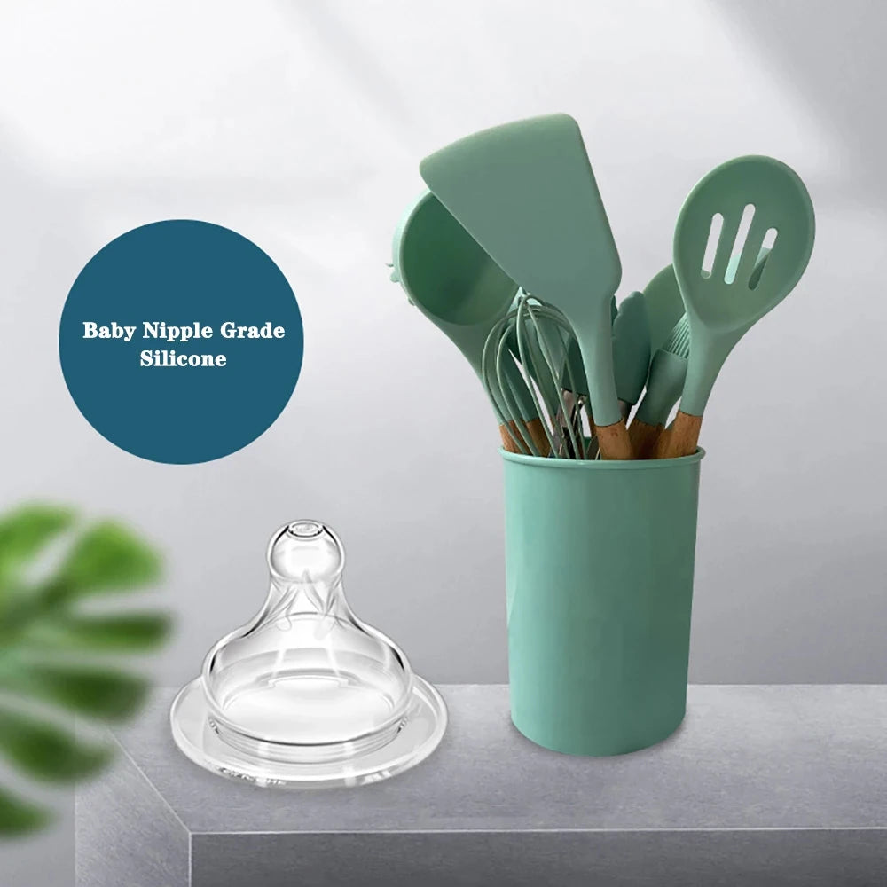Silicone kitchen utensils set