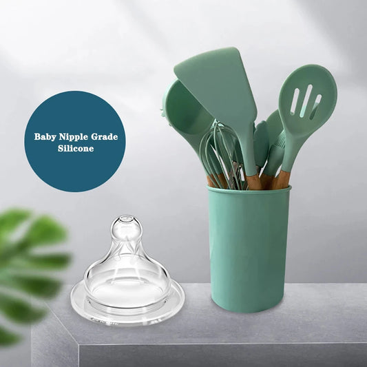 Silicone kitchen utensils set