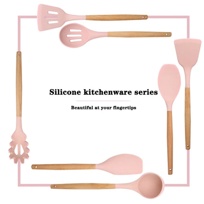 Silicone kitchen utensils set