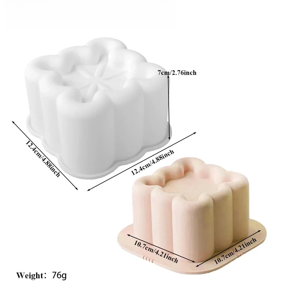 Flower and star silicone cake molds