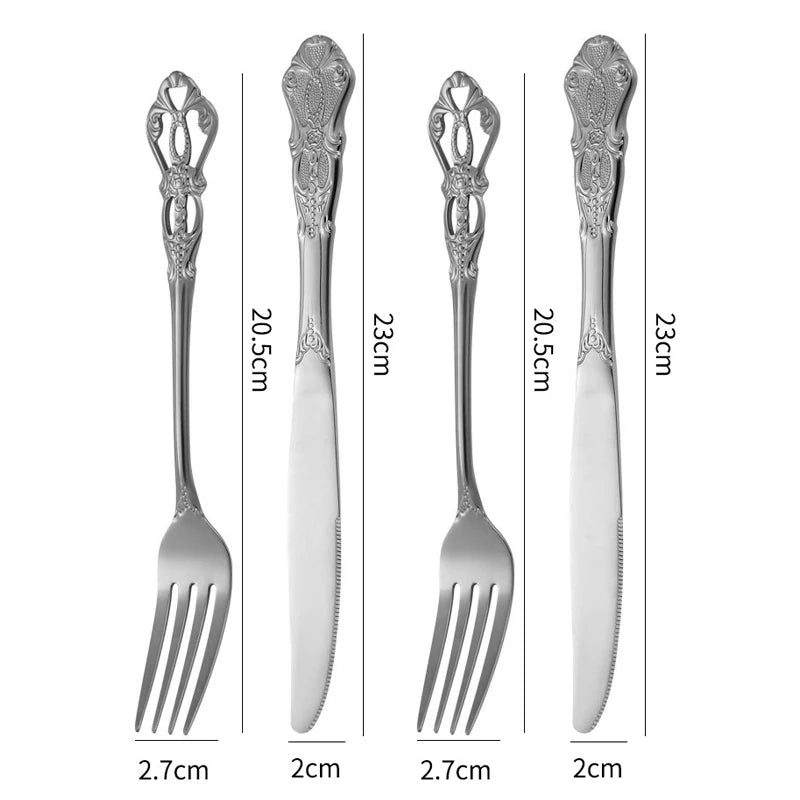 Gold Spoon and Fork Se