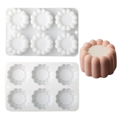 Flower and star silicone cake molds