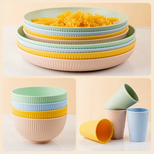 Vibrant Dish and Cup Set