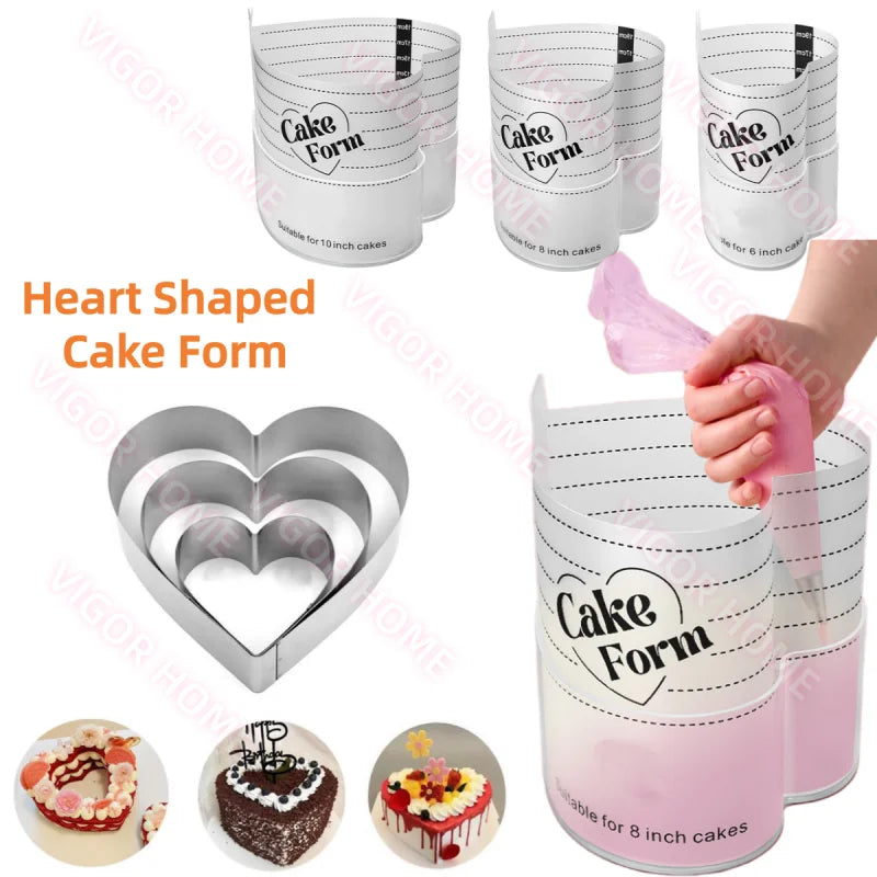 Adjustable heart cake ring