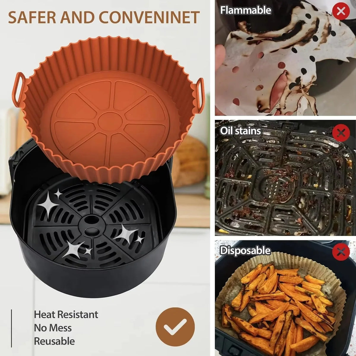 Air fryer silicone basket