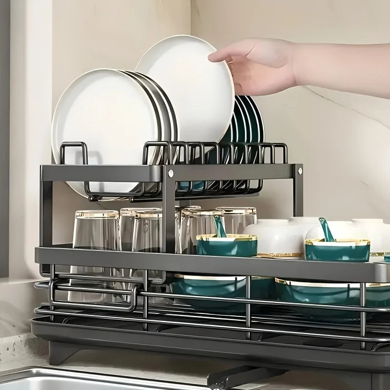 Double-tier dish rack