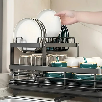Double-tier dish rack