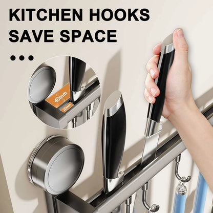 Wall mounted kitchen hook rack
