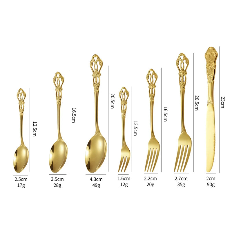Gold Spoon and Fork Se