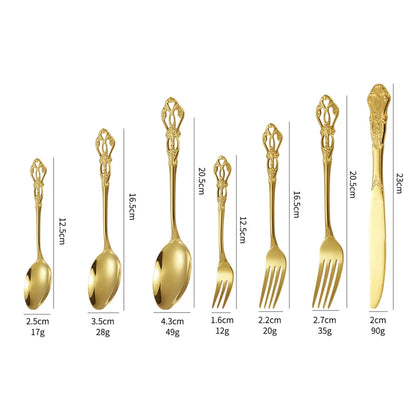 Gold Spoon and Fork Se