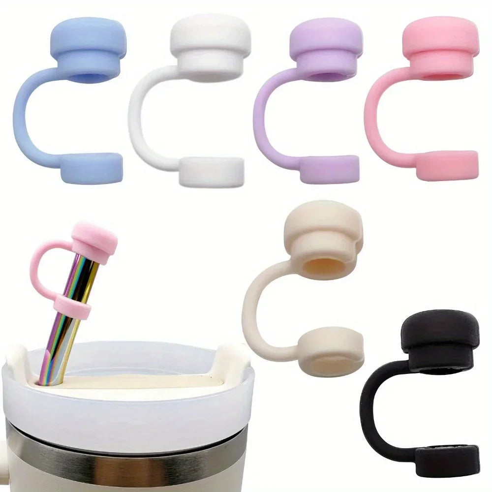 Silicone straw toppers