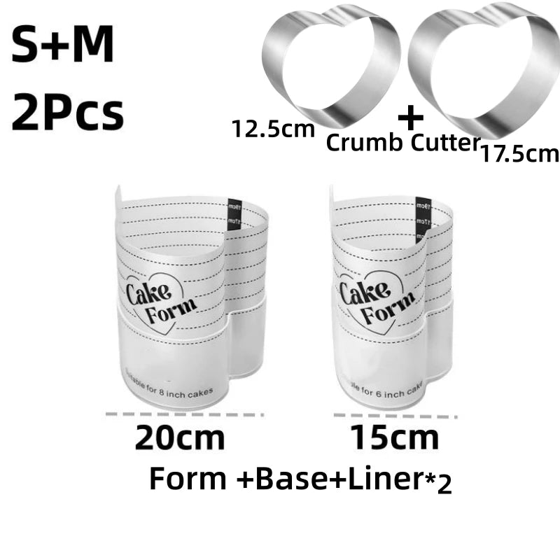 Adjustable heart cake ring