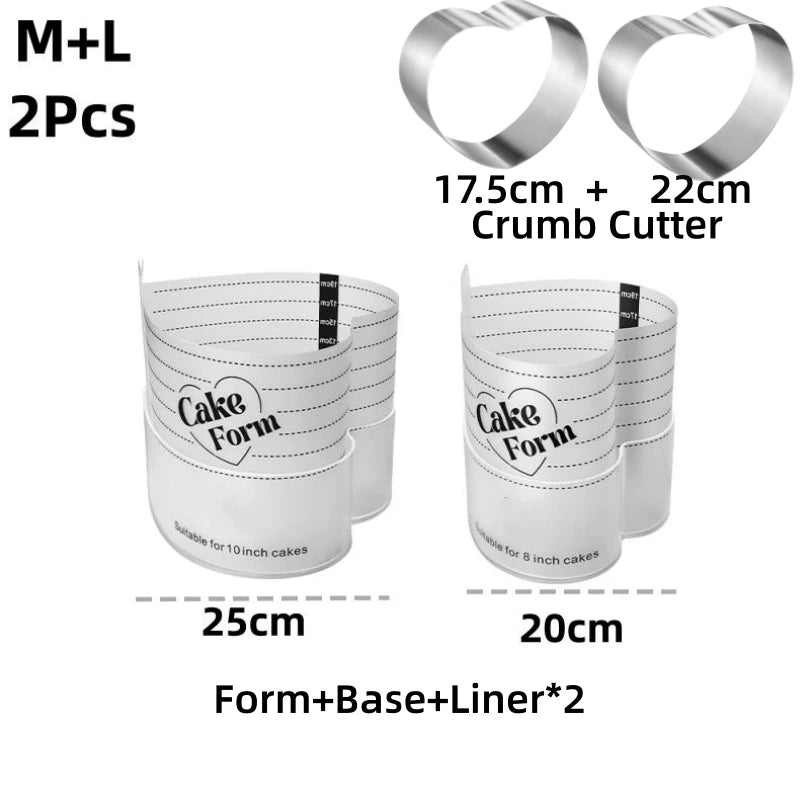 Adjustable heart cake ring
