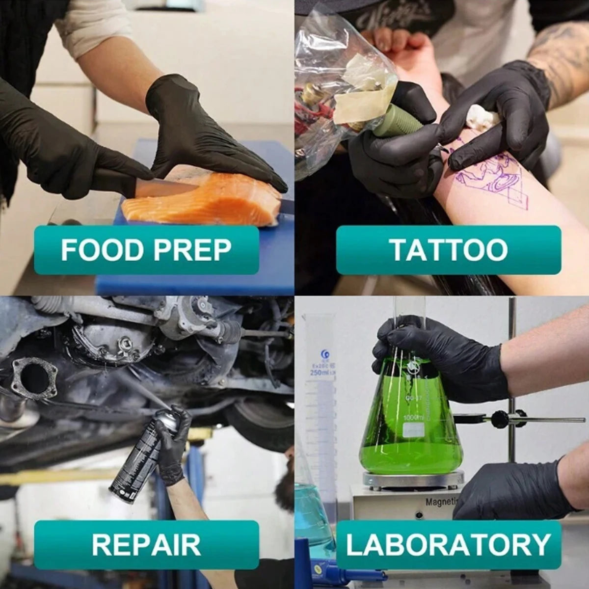 Black Nitrile Disposable Gloves