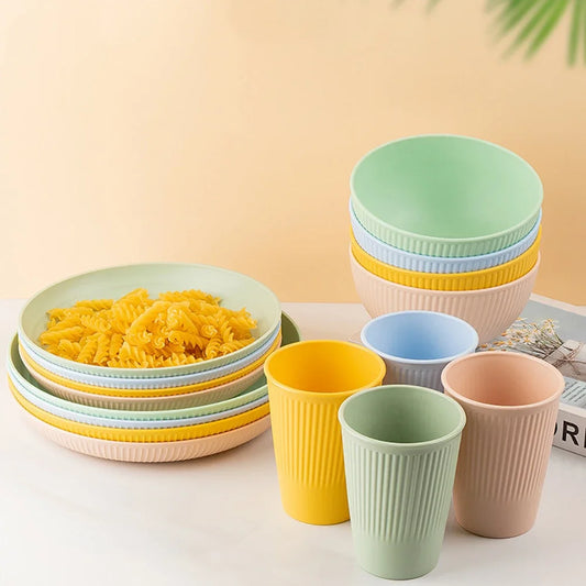 Vibrant Dish and Cup Set