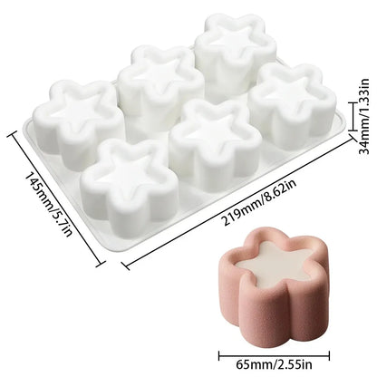 Flower and star silicone cake molds