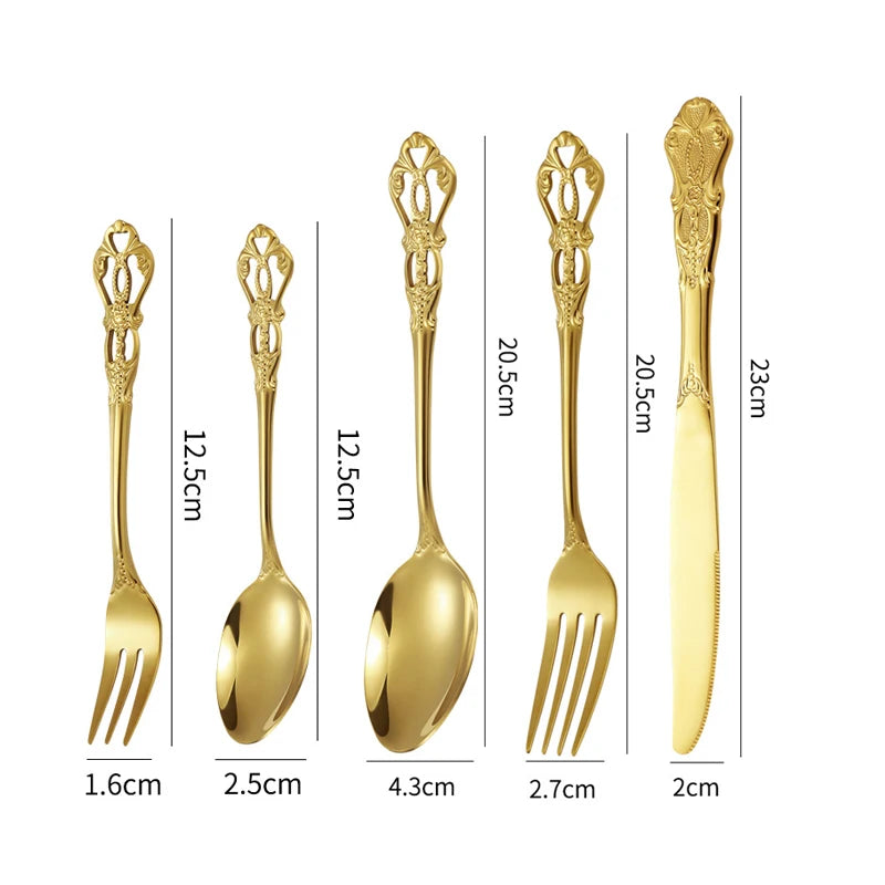 Gold Spoon and Fork Se