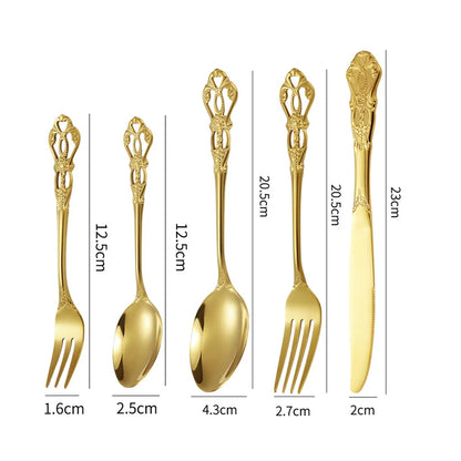 Gold Spoon and Fork Se