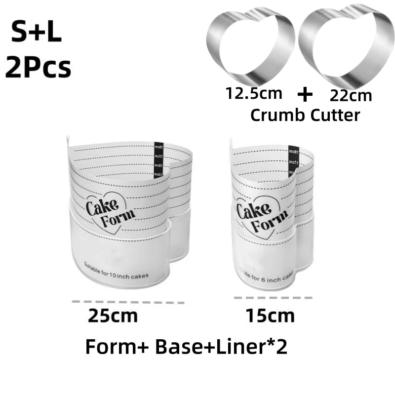 Adjustable heart cake ring