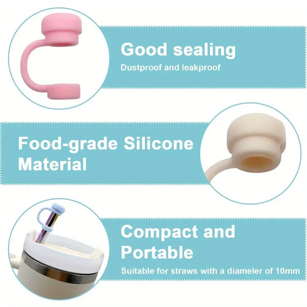 Silicone straw toppers