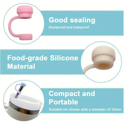 Silicone straw toppers