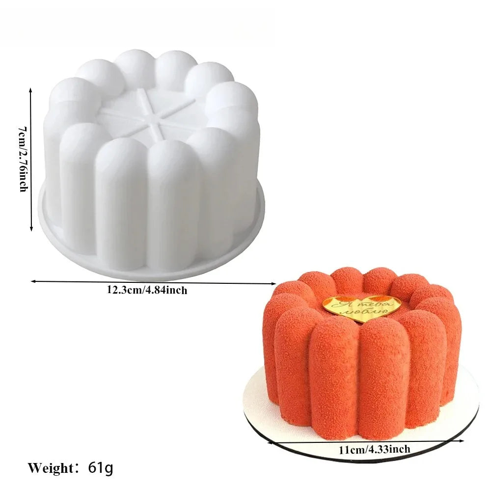 Flower and star silicone cake molds