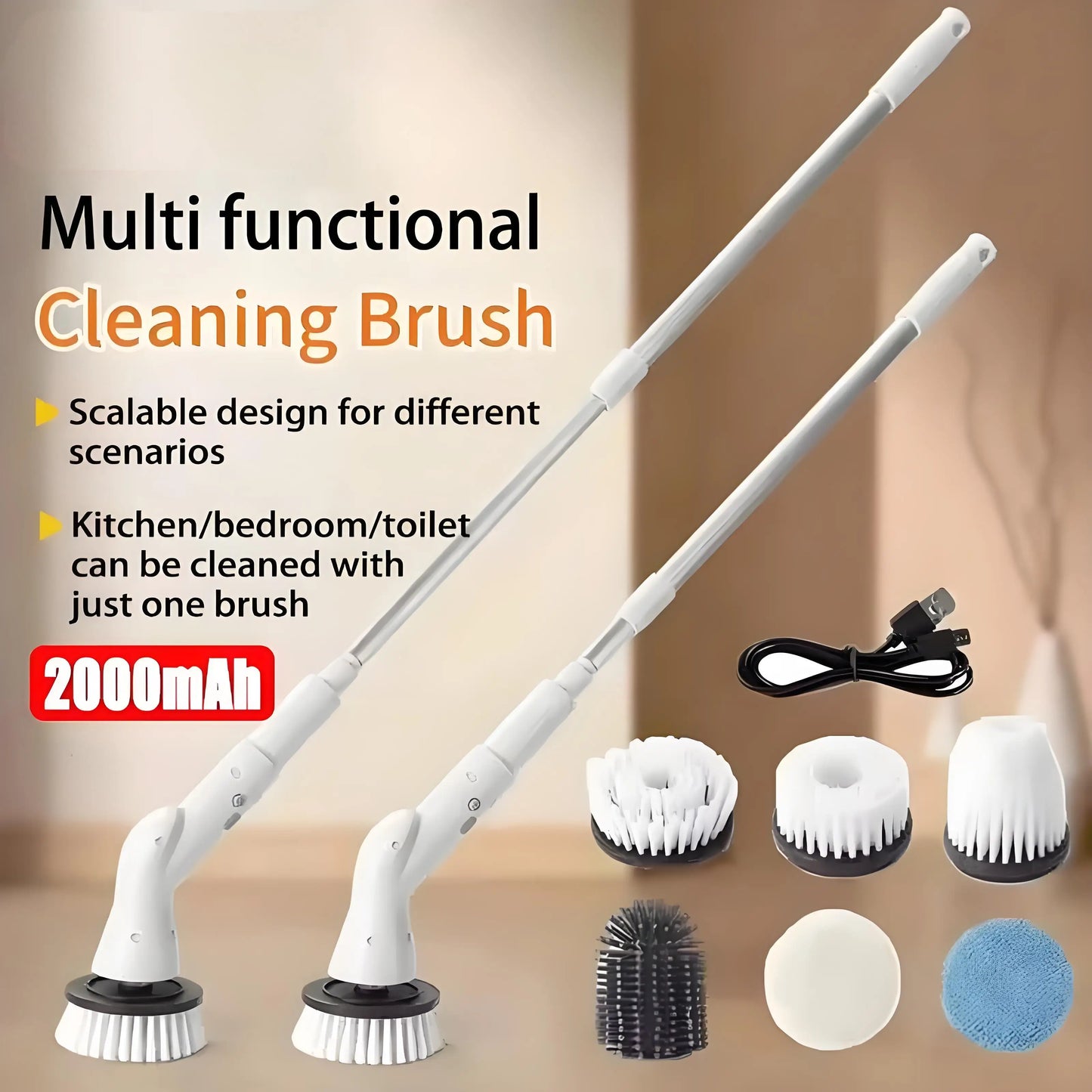 6-in-1 electric cleaning brush
