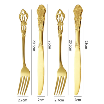 Gold Spoon and Fork Se