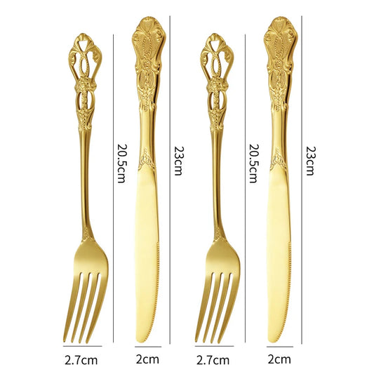 Gold Spoon and Fork Se