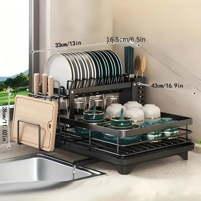 Double-tier dish rack