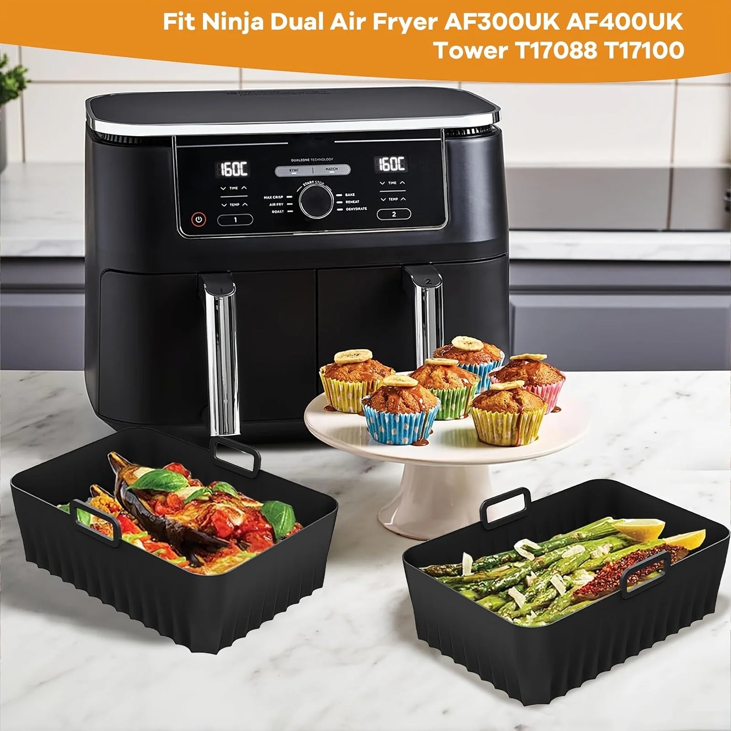 2pcs silicone air fryer liner
