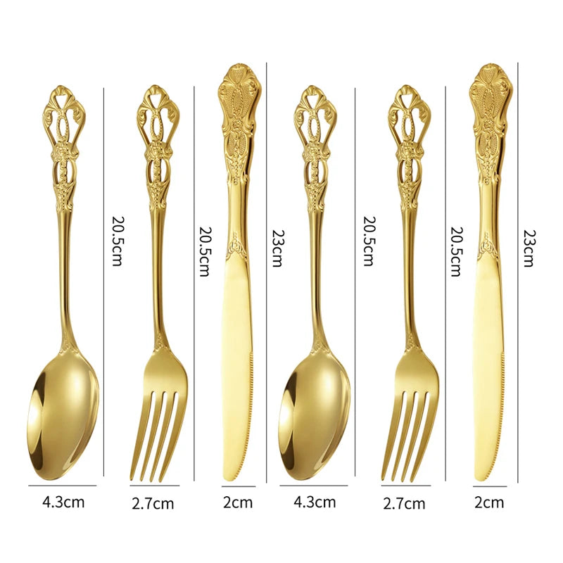 Gold Spoon and Fork Se