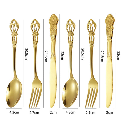 Gold Spoon and Fork Se