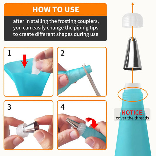 Piping bags and tips set