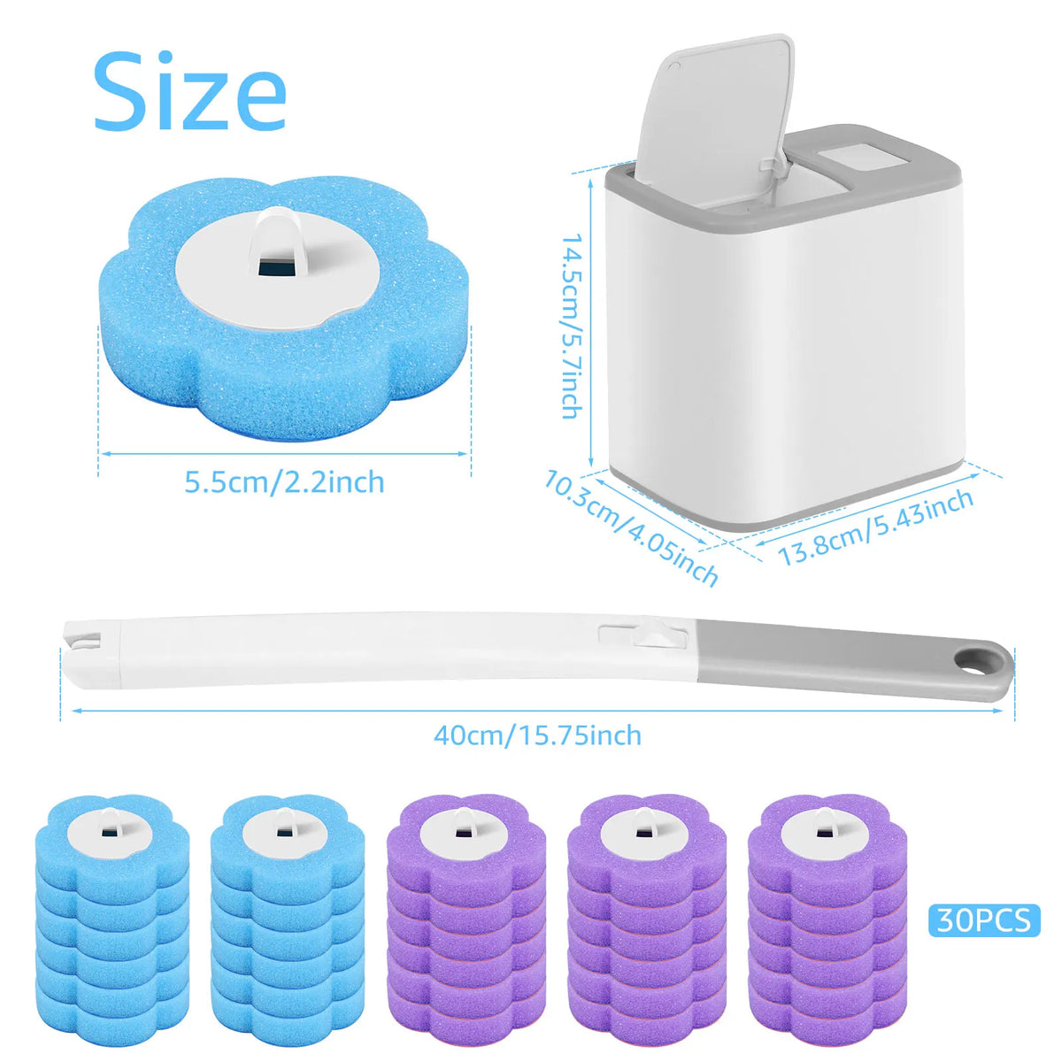 Toilet brush with replacement heads