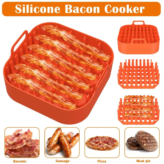2in1 silicone microwave bacon cooker