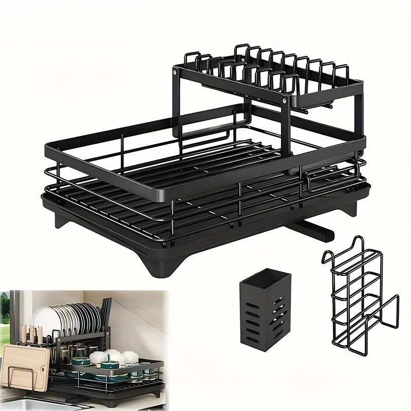 Double-tier dish rack