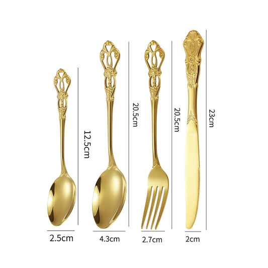 Gold Spoon and Fork Se