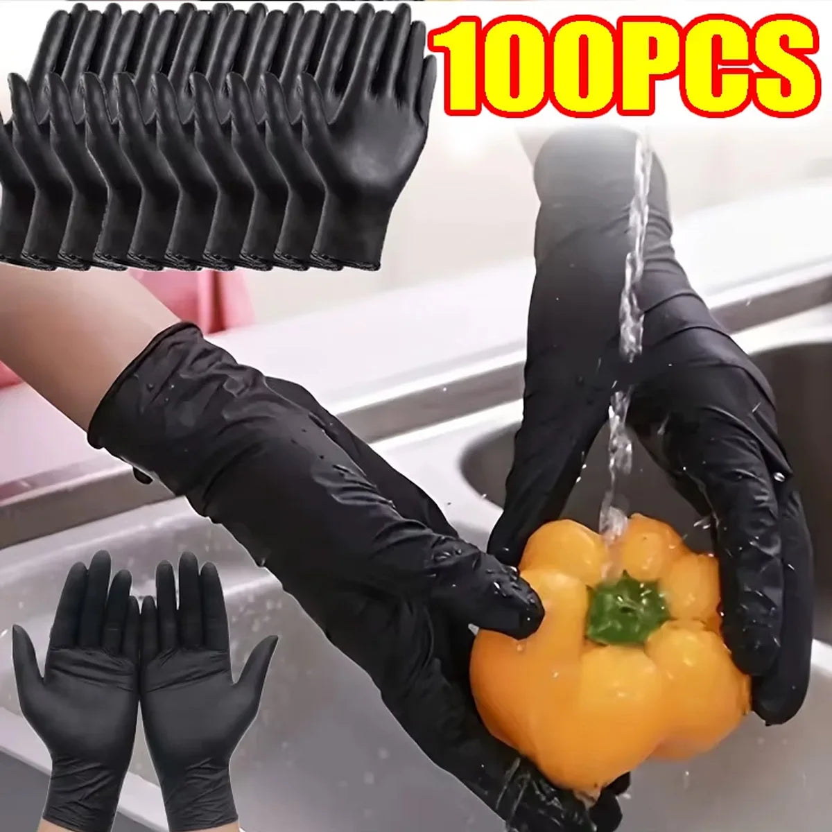 Black Nitrile Disposable Gloves