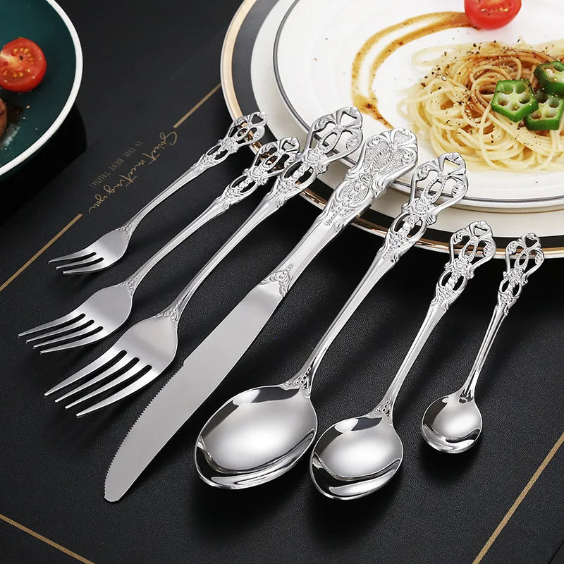 Gold Spoon and Fork Se