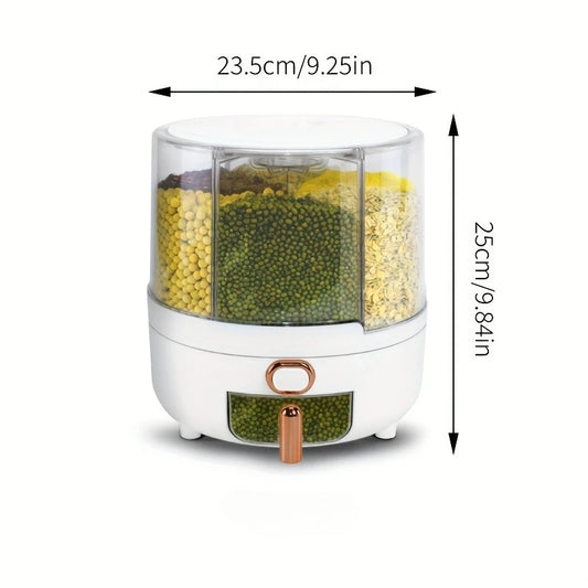 6-compartment rotating food container