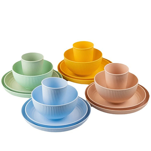 Vibrant Dish and Cup Set