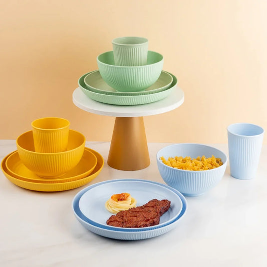 Vibrant Dish and Cup Set