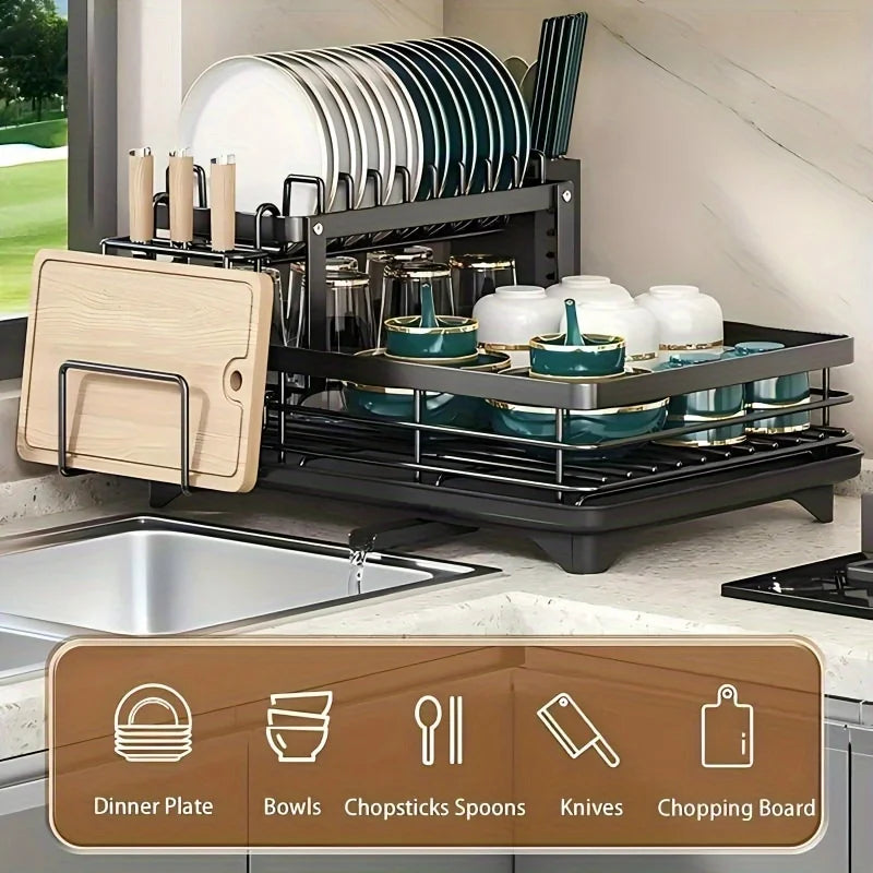 Double-tier dish rack